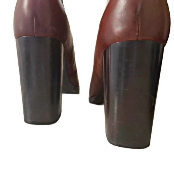 FRYE Corinne Over The Knee Leather Heeled Boots Size 8 Cognac Brown - Picture 5 of 13